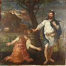 Verlichting van Flaminio Garniers grafmonument van stenen beelden.