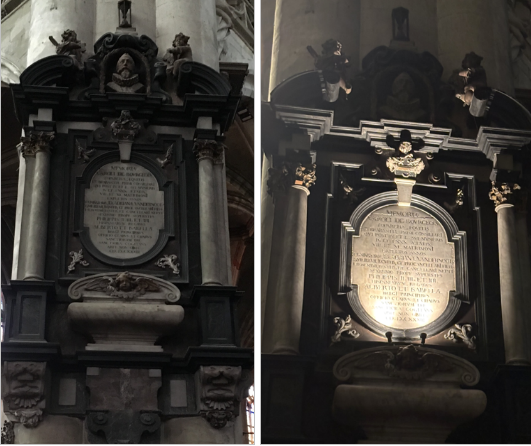 Verlichting van Flaminio Garniers grafmonument van stenen beelden.